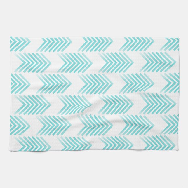 Turquoise Tribal Arrow Pattern Tea Towel (Horizontal)