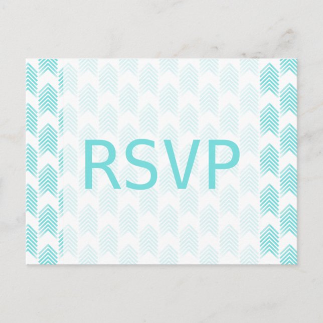 Turquoise Tribal Arrows Response Postcard (Front)