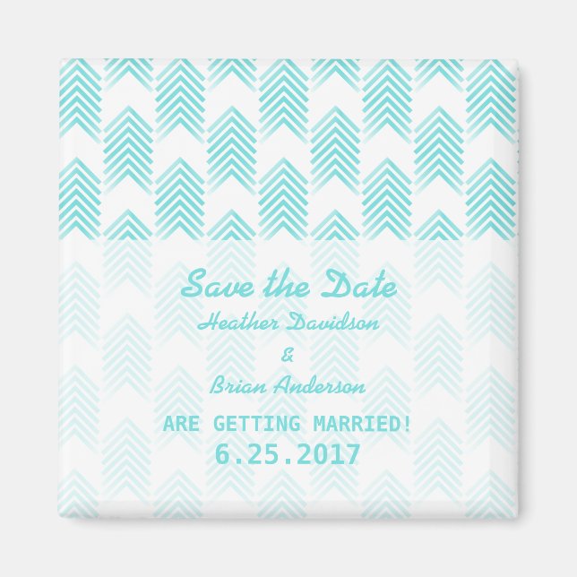 Turquoise Tribal Arrows Save the Date Magnet (Front)