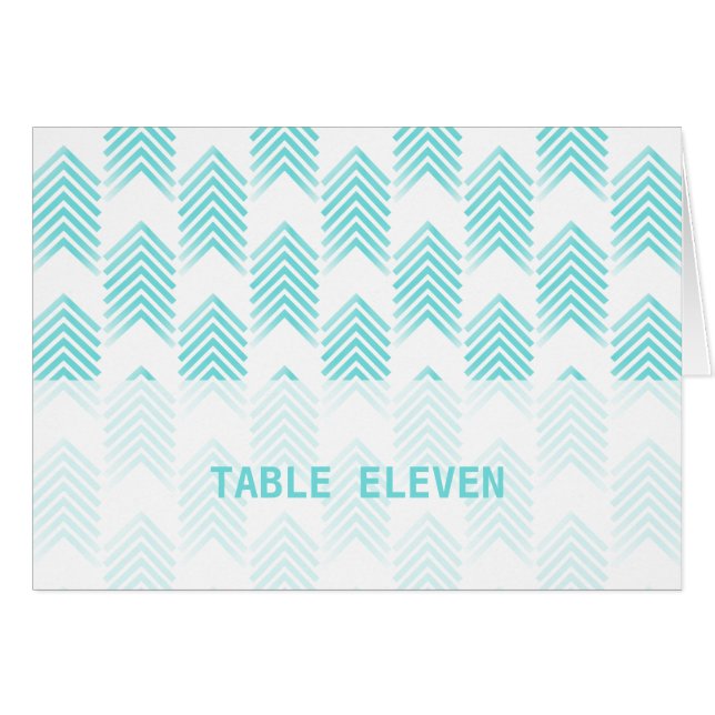Turquoise Tribal Arrows Table Number Card (Front Horizontal)