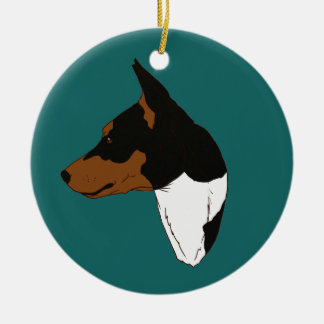 Turquoise Tricolor Basenji Ornament