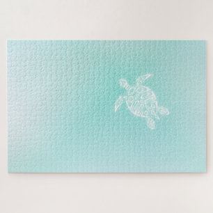 Turquoise Turtle  Difficult Coastal Jigsaw Puzzle