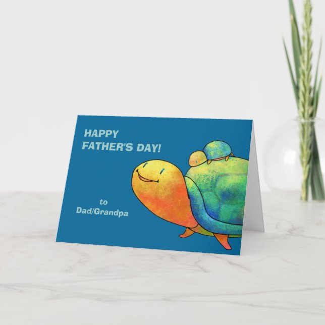 Turquoise Turtles Greeting Card(customisable) Card (Front)