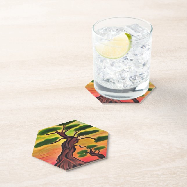 Turquoise twilight paper coaster (Insitu)