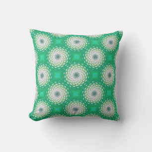Turquoise Twirl Pattern Dot Cushion