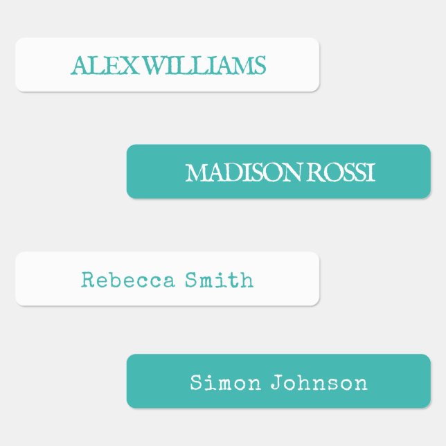 Turquoise Typewriter | Waterproof Name Labels (Group)