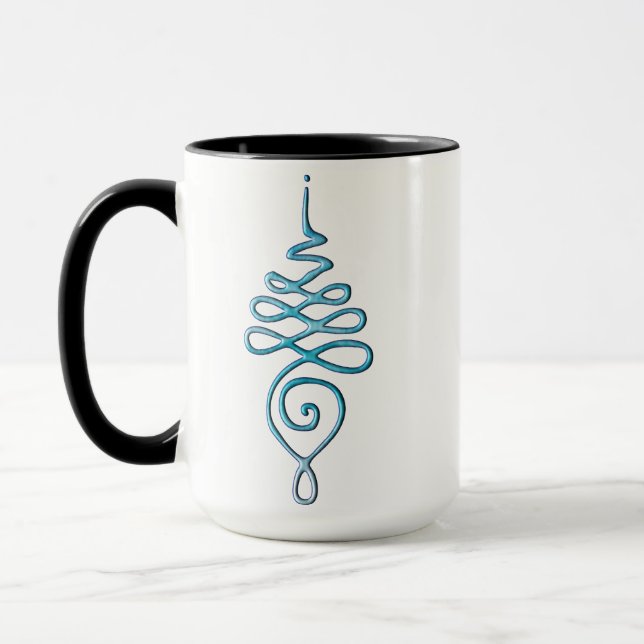 Turquoise Unalome  Mug (Left)