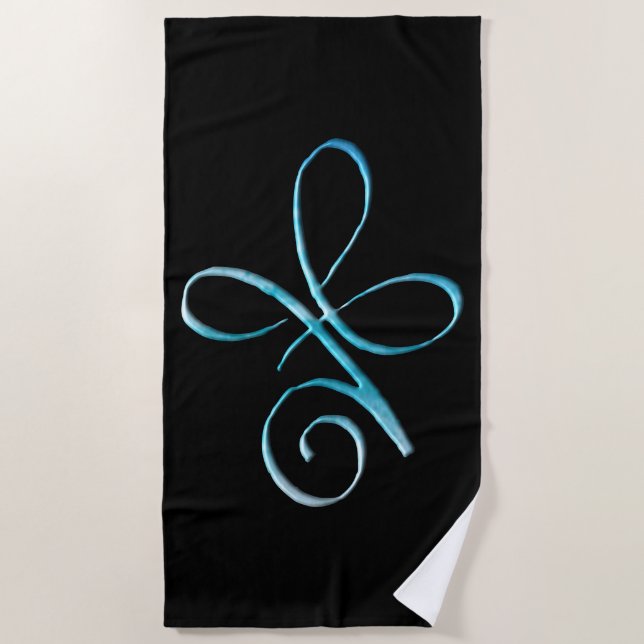 Turquoise Unconditional Love Beach Towel (Front)