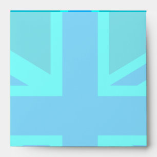Turquoise Union Jack Flag Customise it Envelopes