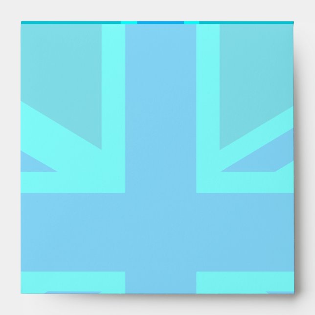 Turquoise Union Jack Flag Customise it Envelopes (Front)