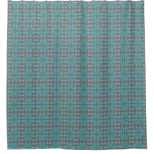 Turquoise Unique Pattern Shower Curtain