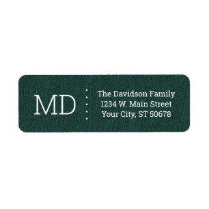 Turquoise Velour Grunge Texture Return Address Label