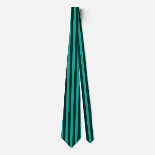 Turquoise Vertical Stripes Customise This! Tie (Front)