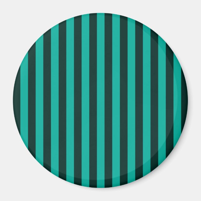 Turquoise Vertical Stripes Decor Magnet (Front)