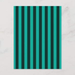 Turquoise Vertical Stripes Decor Postcard