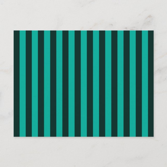 Turquoise Vertical Stripes Style Decor Postcard (Front)