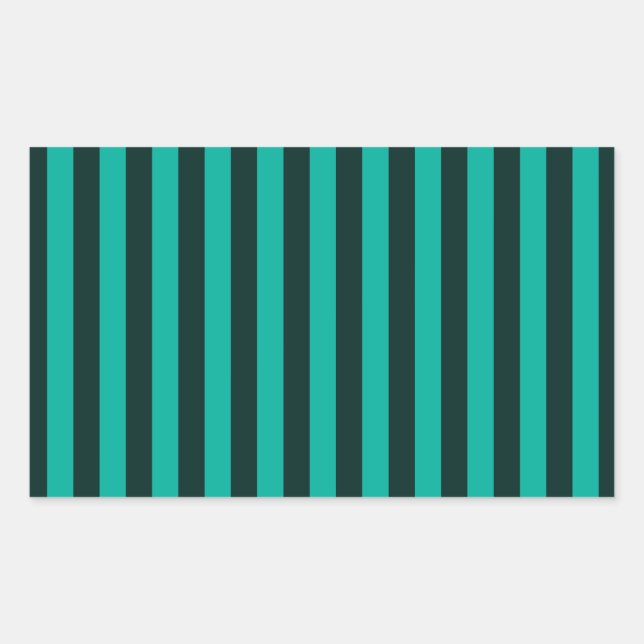 Turquoise Vertical Stripes Style Decor Rectangular Sticker (Front)