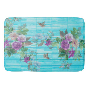 Turquoise Vintage Bath Mat