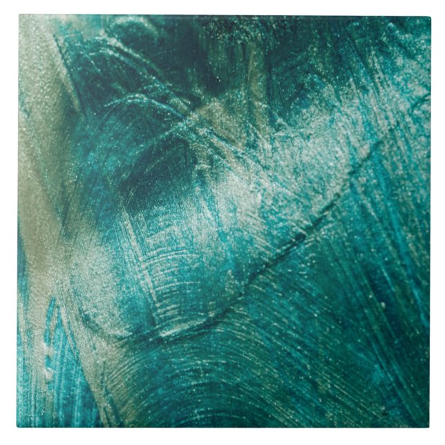 Turquoise vintage gritty texture stylish ceramic tile (Front)