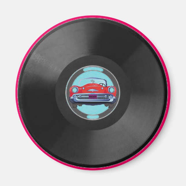 Turquoise, vinyl-record1, car magnet (Front)