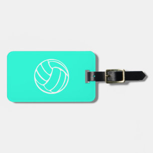 Turquoise Volleyball Luggage Tag
