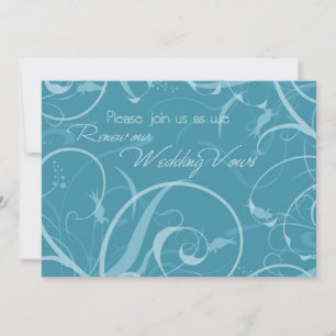 Turquoise Vow Renewal Ceremony Invitation Card