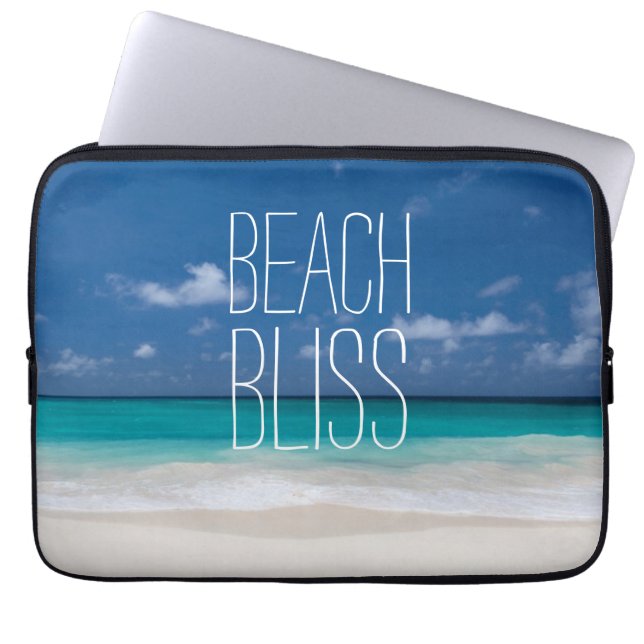 Turquoise Water Beach Bliss Laptop Sleeve (Front)