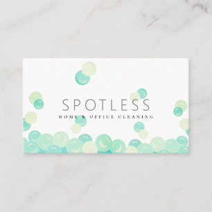 Turquoise Water Bubbles Modern Cleaning Service Business Card