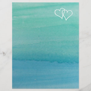 Turquoise water colour beach wedding stationery