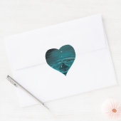 Turquoise Water Drop Heart Sticker (Envelope)