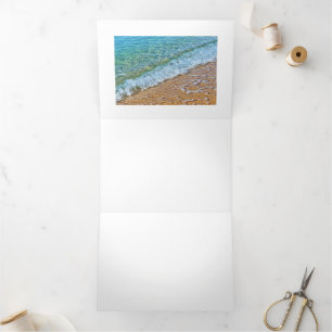 Turquoise water of the sea Tri-Fold invitation