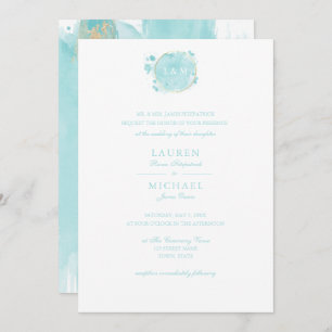 Turquoise Watercolor  Invitation