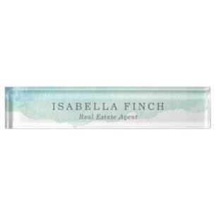 Turquoise Watercolor Nameplate