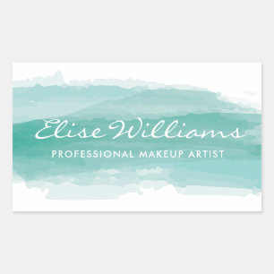 Turquoise Watercolor Rectangular Sticker