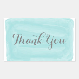 Turquoise Watercolor Thank You Stickers