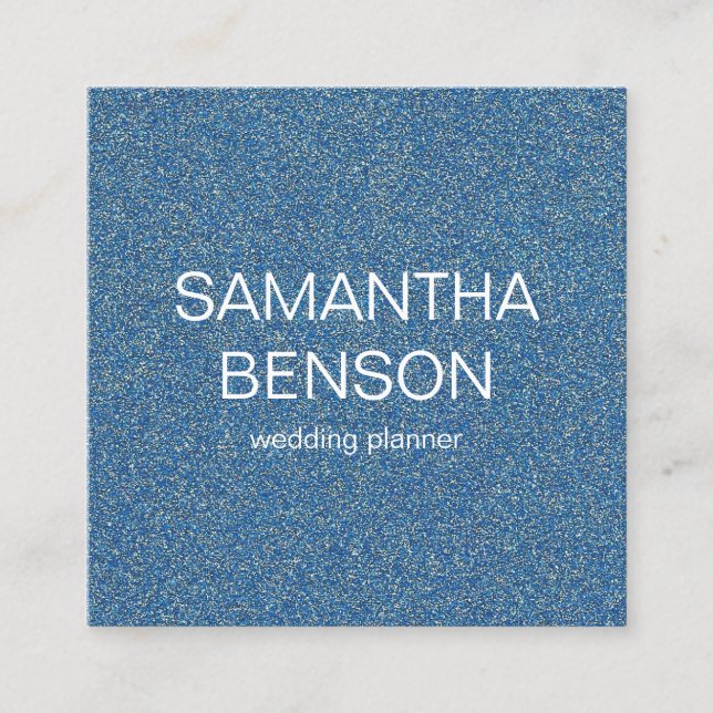 Turquoise Watercolor Wedding Planner Square Business Card (Front)