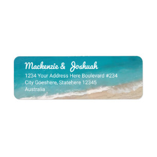 Turquoise Waters on Sandy Beach Return Address Label