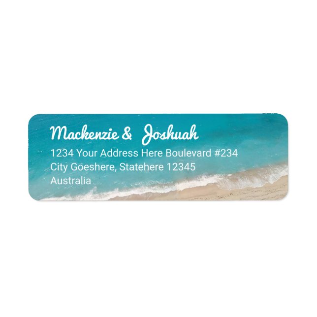 Turquoise Waters on Sandy Beach Return Address Label (Front)