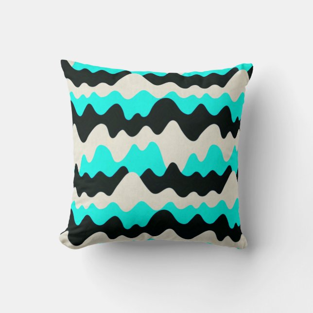 Turquoise Waves Cushion (Front)