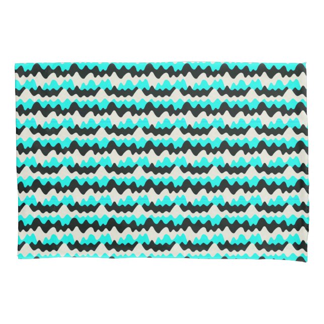 Turquoise Waves Pillowcase (Front)