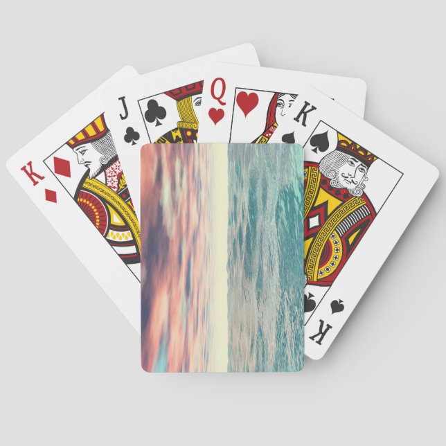 Turquoise Waves Playing Cards (Back)