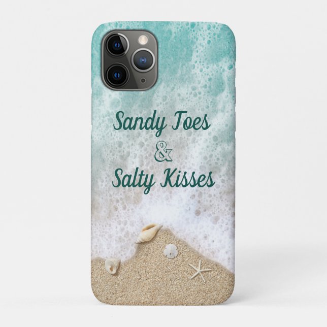 Turquoise Waves Sandy Toes Salty Kisses Case-Mate iPhone Case (Back)