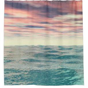 Turquoise Waves Shower Curtain