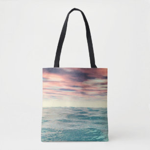 Turquoise Waves Tote Bag
