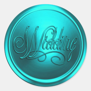 Turquoise Wedding Envelope Seal