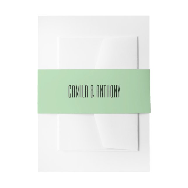 Turquoise Wedding Invitation Belly Band (Front Example)
