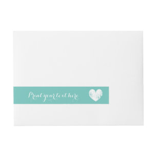 Turquoise wedding wraparound return address labels