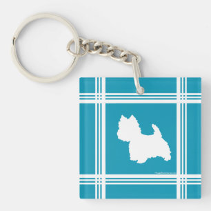 Turquoise Westies Key Ring