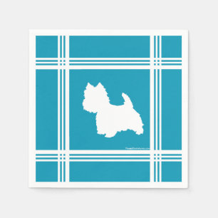 Turquoise Westies Napkin