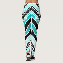 Turquoise, White and black Chevron
